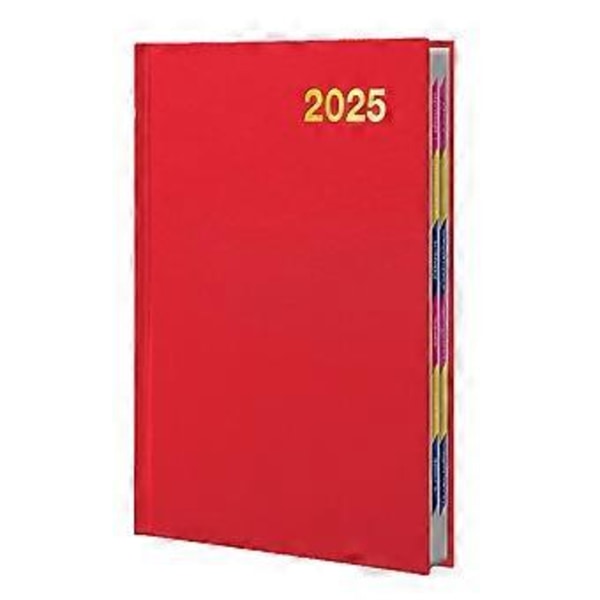 2025 Kalenteri Muistio Ajanvarausvihkot Aikatauluvihko Päiväkirjavihko Päivittäinen/Viikoittainen/Kuukausittainen Kalenteri A5 Punainen Red