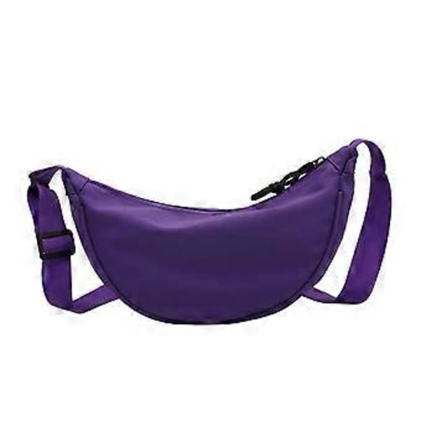 Mote Canvas Skulderveske Brystveske Casual for Fest Studenter Utendørs Hvit Lilla Purple