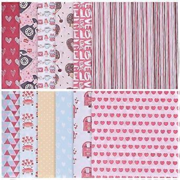 24 Ark Håndkonto Papir Håndverk Scrapbook Papir Valentine Scrapbook Papirer Bakgrunnspapirer