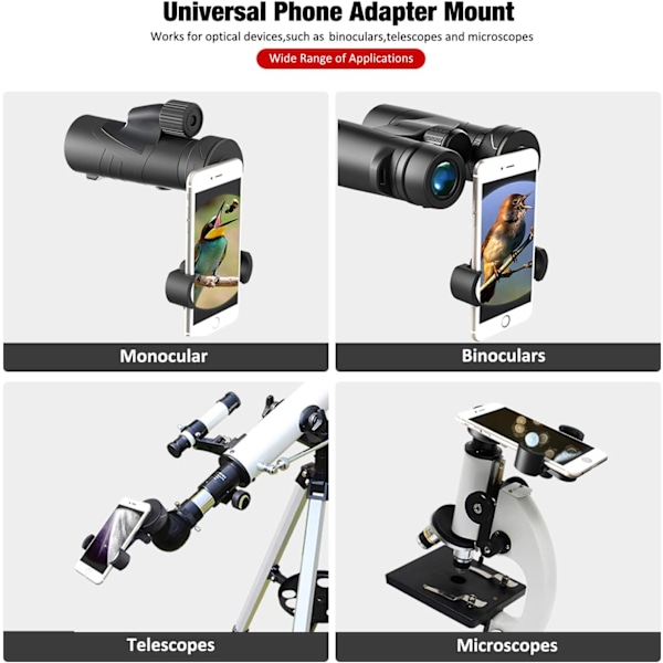 Universal bærbar smartphone-adapter til digiscoping-adapter til Spo