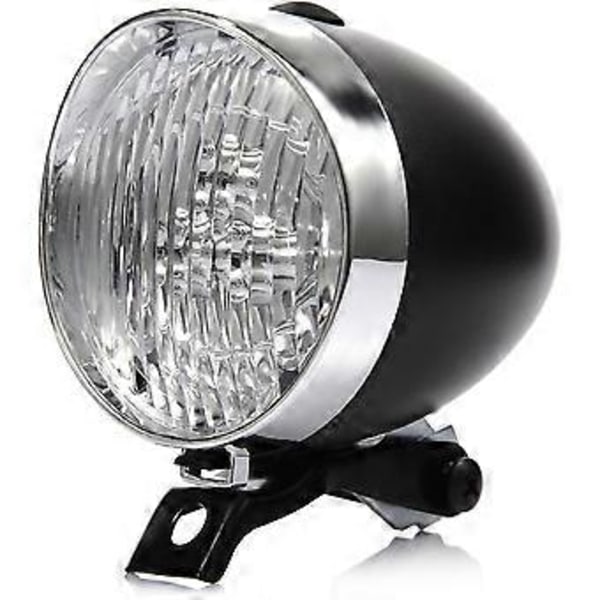 Cykellykta fram - Retrostil - 3LED-lampa - Batteridriven - 2 lägen - Fäste ingår