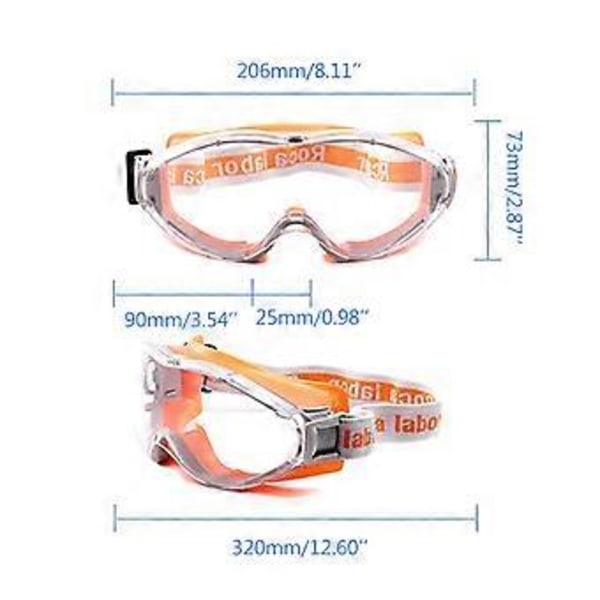 Multifunktionella Skyddsglasögon för Sport Arbete Skyddsglasögon Vattentäta Lätta att Rengöra Bekväm Förvaring Orange Transparent Orange Transparent