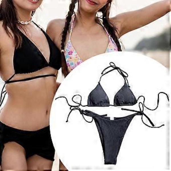 Bikiniset för damer Baddräkt för klubbvattenaktiviteter Semester Spa (Svart M) Black M