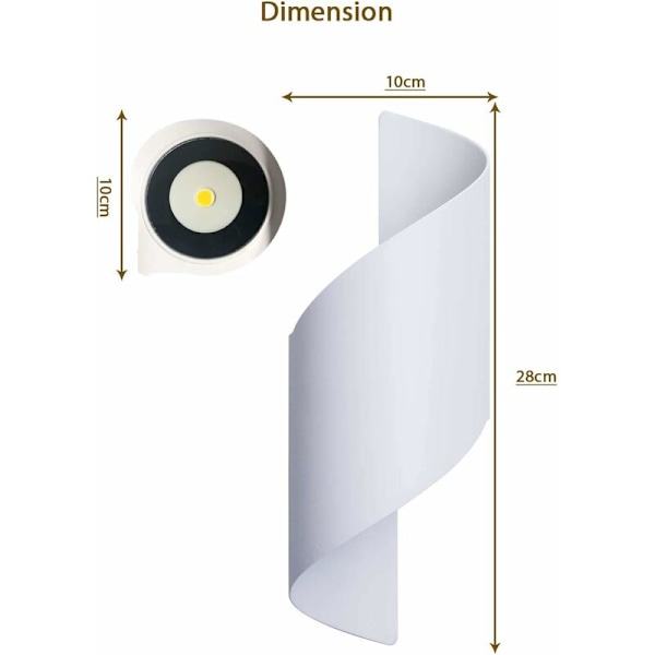 LED-ulkoseinävalaisin 10W vedenpitävä IP65 ulkoseinävalaisin lämmin valkoinen
