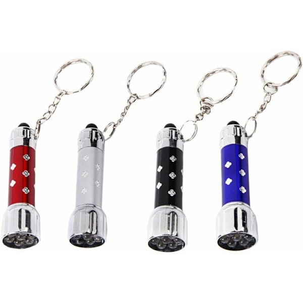 4 stycken LED Mini Ficklampa, Nyckelring LED Ficklampor för Camping