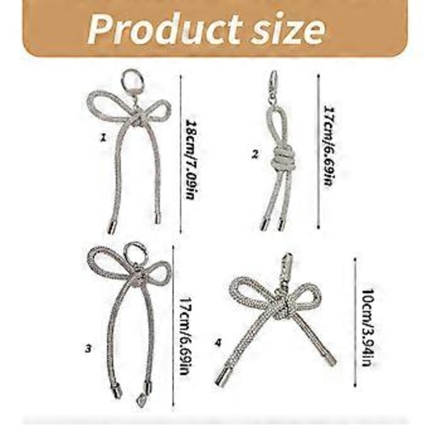 Elegant Rhinestone Bowknot Nøglering Charm Vedhæng Stilfuld Bowknot Rygsæk Vedhæng, Håndlavet Smykkegave til Kvinder Style 4