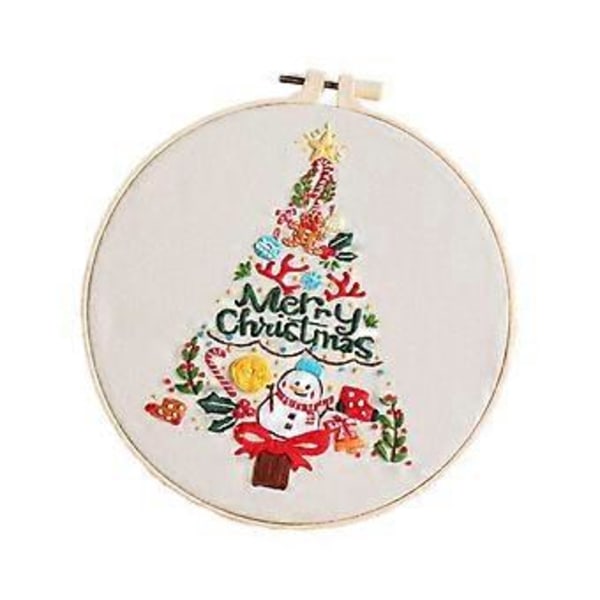 Jul Broderikit Handbroderi Hantverksset inklusive Trådar Båge Nålpoint Korsstygn Kit för Vuxna Julklapp() Christmas Tree