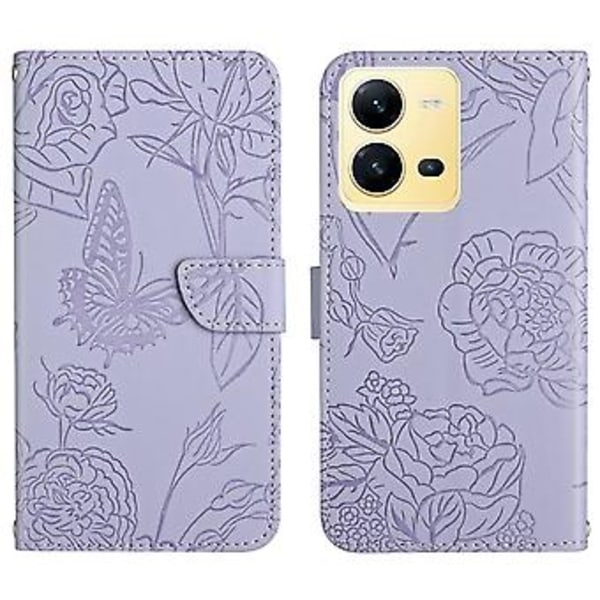 HT03 Nahkakotelo vivo X80 Lite/V25 5G -puhelimelle Purple