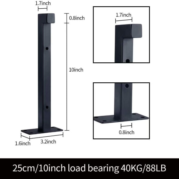 Hyllebraketter 15cm, 2 stk Industriell Brakett Vegg Hylle Invis