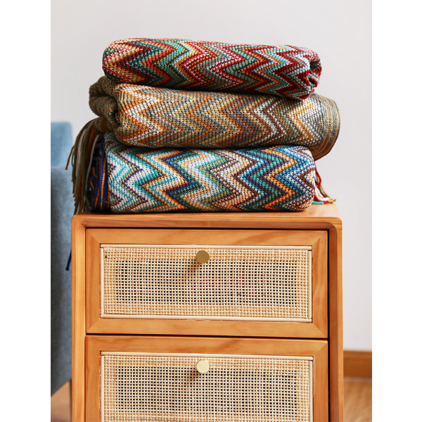 Bohemian Throw Blanket Luftkonditionering Tupplursfilt Tjock Soffa Bl