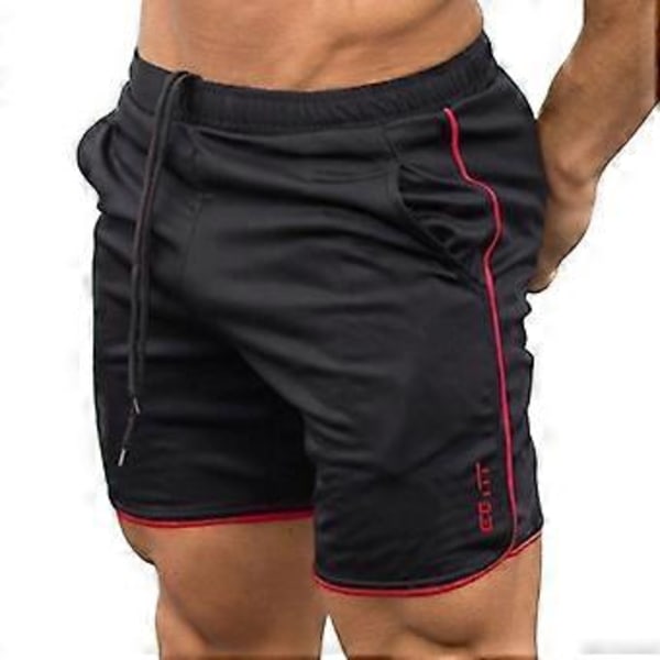 Träningsshorts för män Gymshorts Träning Bodybuilding Gym Sport Herr Casual Kläder Black 02 M