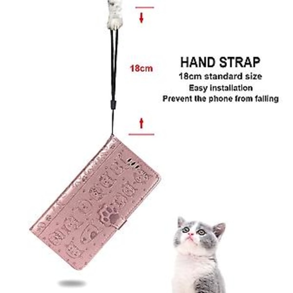 Sødt Kat og Hund Præget Etui til iPhone 12 / 12 Pro Rose Gold
