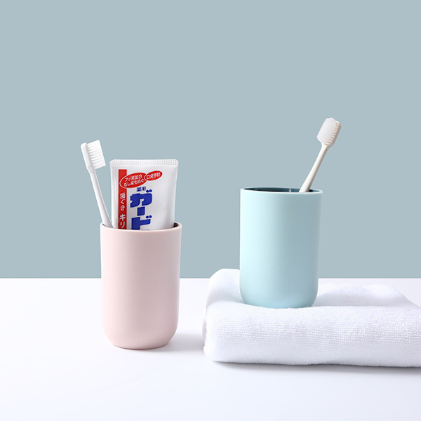 2 stycken (Ljusblå + Pulver) Borstmugg, Tandborstmugg, Tandborste