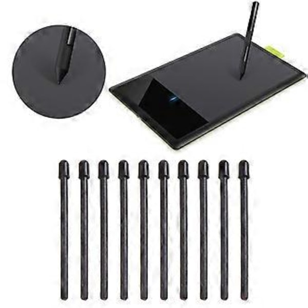 10-pakning erstatningsspisser for grafisk tegnebrett-penn, egnet for Intuos Pro PHT680/ PHT660, Cintiq DTH1320/1620