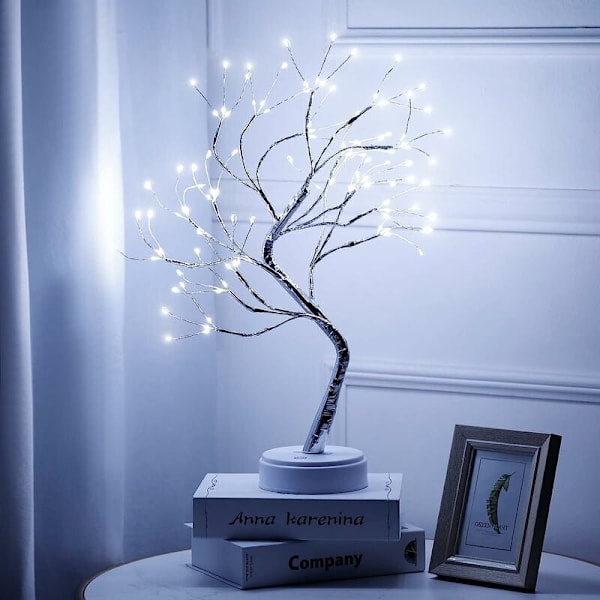 LED-trælys, 108 LED Bonsai-træ bordlampe justerbar kobber W