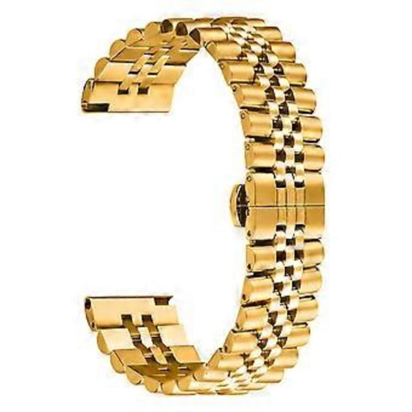 Samsung Galaxy Watch 46mm rannekkeelle 5-helminen ruostumattomasta teräksestä valmistettu perhoslukko kellon ranneke Gold