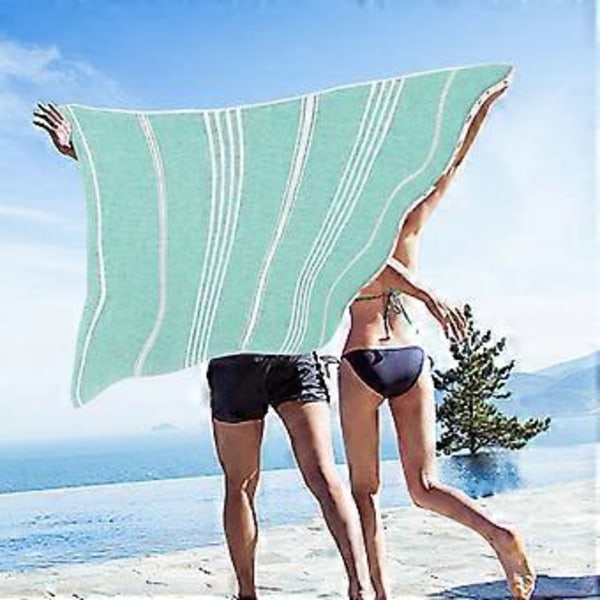 Fin Fiber Strandhandduk Lätt Badhandduk Sandstrandfilt Rese Simbassäng Multifunktionell Handduk 90x180 cm