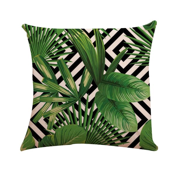 Sæt med 9 pudebetræk 45x45cm grønne linned pudebetræk til Deco