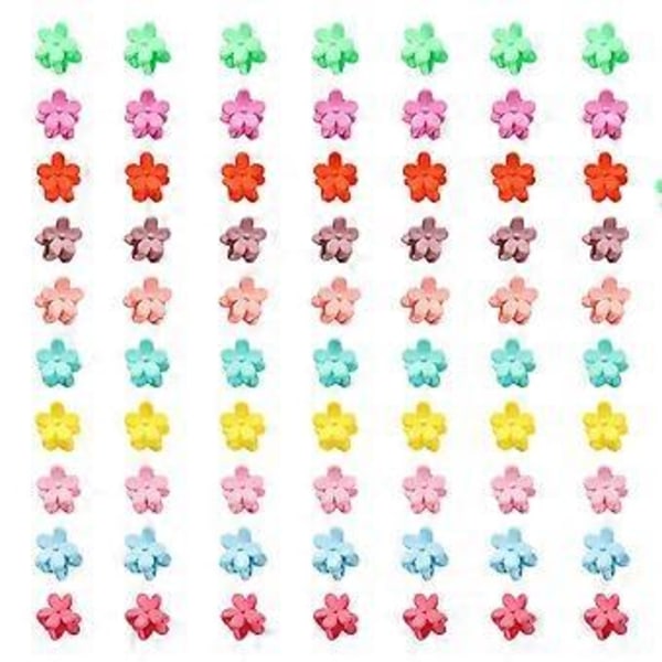 100 stk. Blomster Hårklemmer Baby Piger Små Hårkløer Candy Farve Hårgreb