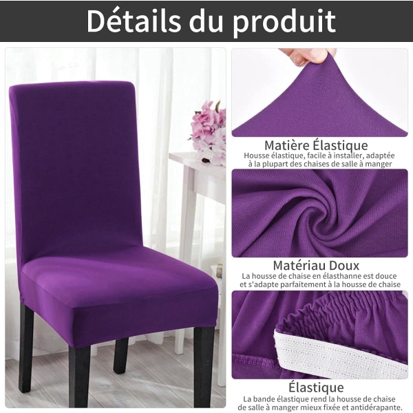 Spandex Elastic Chair Cover Stretch Chair Cover (6pcs, Camel Col