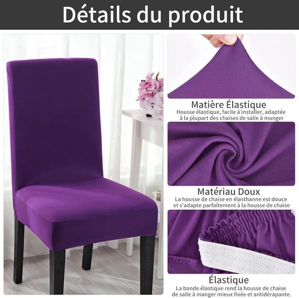 Spandex Elastiskt Stolsöverdrag Stretch Stolsöverdrag (6 st, Kamelfärg)