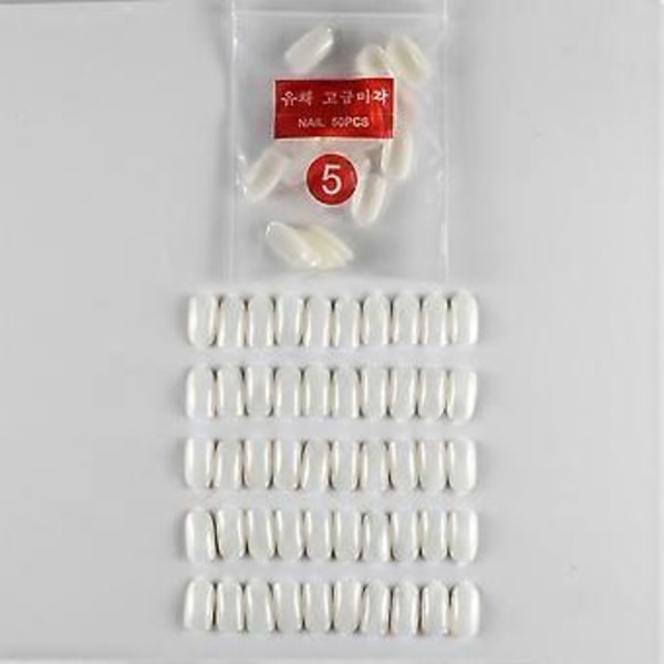 500 stk. Ovale Stiletto Spisse Falske Negltupper Mandelform Akryl Neglekunst Salongtupper