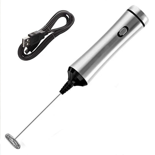 Elektrisk mælkeskummer, USB genopladelig mælkeskummer, rustfrit stål mixer