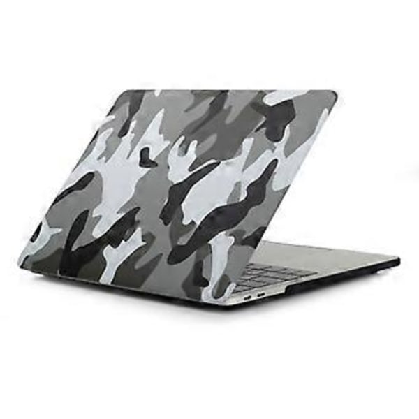 Grått Kamouflagemönster Laptop Vatten Dekaler PC Skyddsfodral för Macbook Pro 13.3 tum A1989 (2018) / A1706 / A1708 / A2159 / A2289 / A2251 / A2338