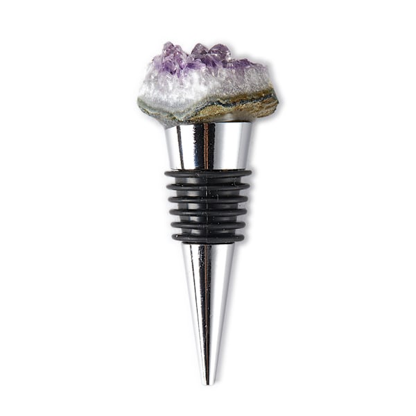 Naturlige ædelstensvinpropper Krystalvinflaskepropper med gaveæske til bryllupsfester og dekoration (Amethyst)