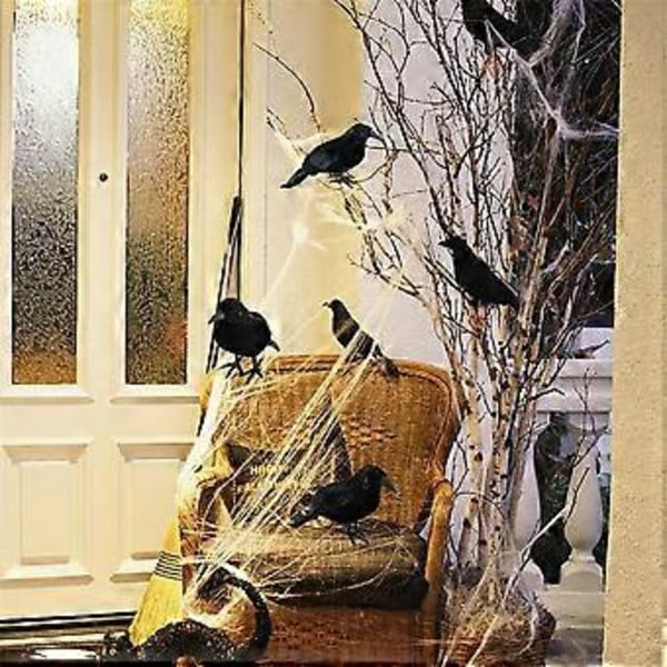 1/2/3kpl Halloween Musta Varis Malli Musta Lintu Korppi Rekvisiitta Pelottava Koriste Eläin
