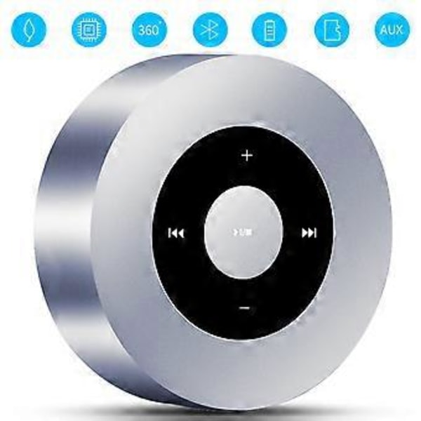 Berørings Bluetooth Høyttaler med Vanntett Etui, 8t Musikk, Klarere Krystall HD Lyd, Premium Mini Bærbar Bluetooth Høyttaler for iPhone iPad Nettbrett Dusj