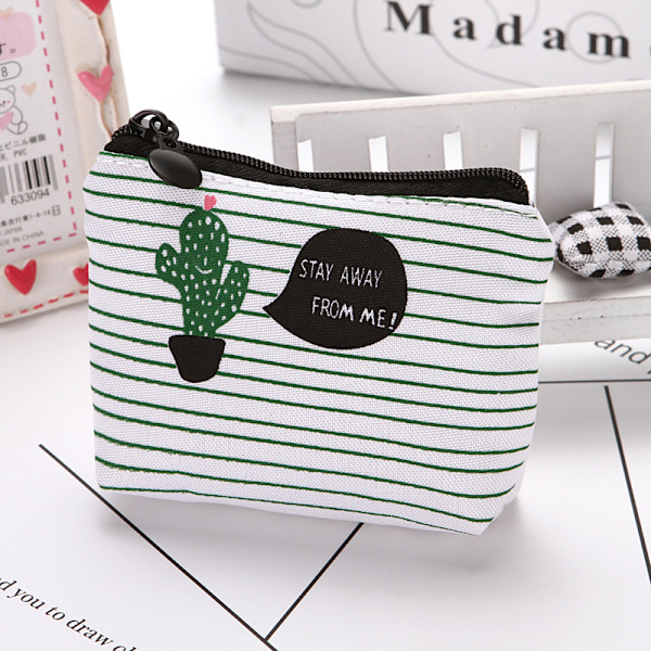 9*8.5cm,(one cactus style)2pcs,Cactus Print Pattern Organizer Bag