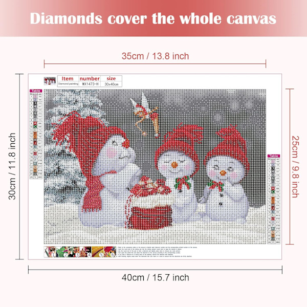 DIY 5D Diamantmålning 5D Comple, Jul Diamantmålning Rhi
