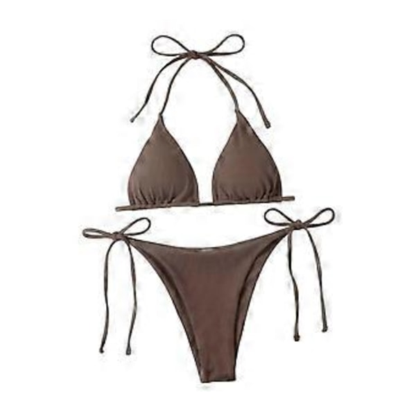 Bikiniset Dam Baddräkt för Klubbar Vattenaktiviteter Semester Spa (Kaffe L) Coffee L