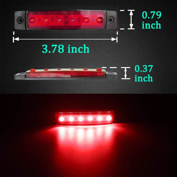 10 stk LED-steinlys, LED-skjermlys, hjulbrønnlys, LED
