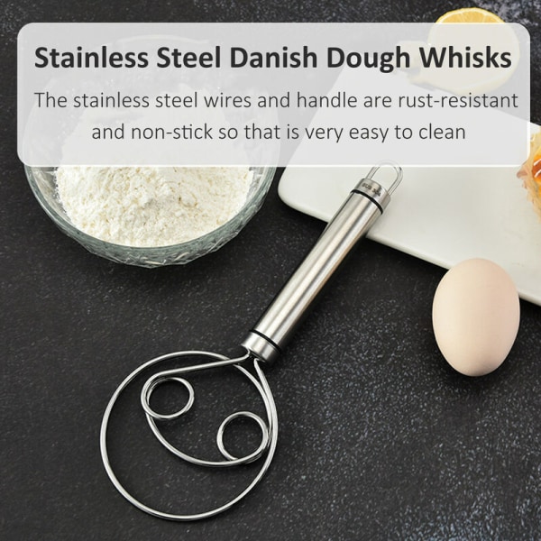 Dansk dejpisker i fødevaregodkendt 304 rustfrit stål håndmixer Brea
