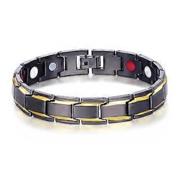 Magnetarmband Terapi Viktminskning Artrit Hälsa Smärtlindring för Män Pojke black