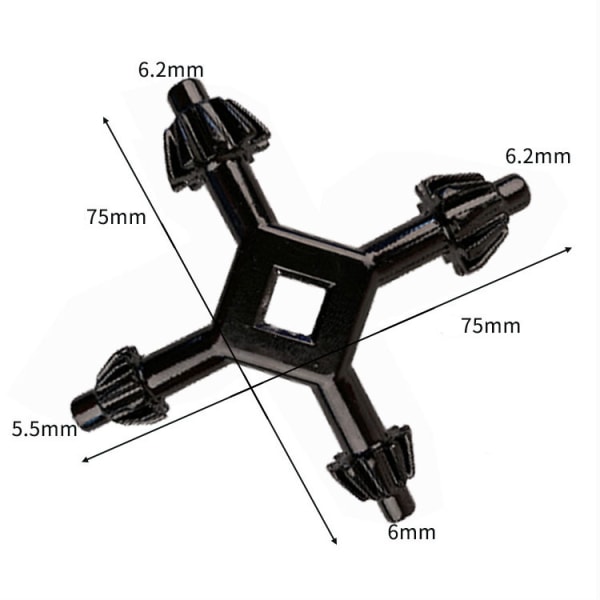 4-in-1 porakoneen istukan avain, sopii käsikäyttöisiin porakoneisiin ahtaisiin paikkoihin