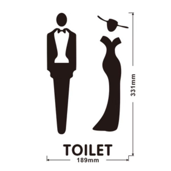 Stereoskopisk minimalistisk toilet-identifikationstegn til mænd og kvinder butik