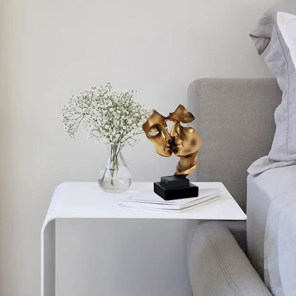 Moderne skulptur, Gyldne Abstrakte Kunstfigurer, Stue Dekoration