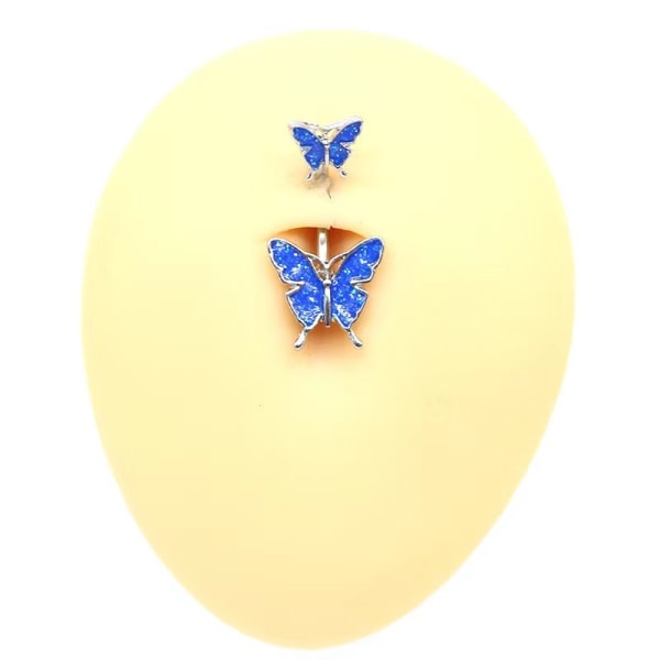 4 stk. Navlepiercing Butterfly 316L Rustfrit Stål