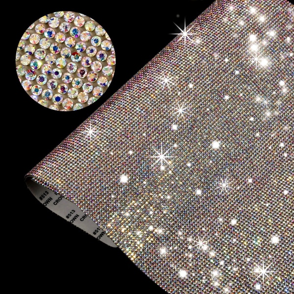 1 stk AB Farge 9,4 x 7,9 Tommers Bling Krystall Rhinestone Klistremerke DIY