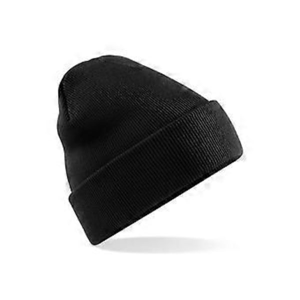 Paksu neulottu pipo, pystysuora neulottu akryylipipo, villapipo (musta) black