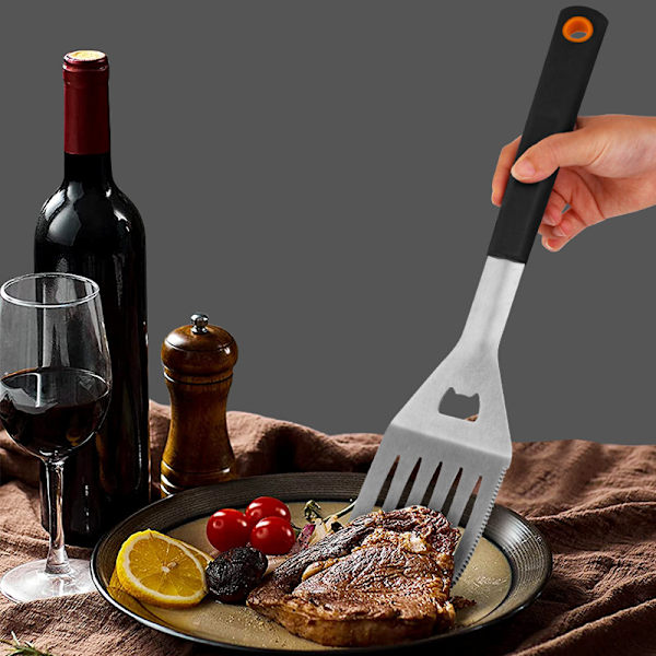 5-delt grillsæt, grill, rustfrit stålgrilltilbehør, camping