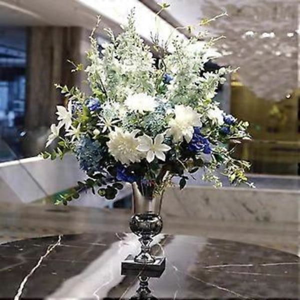 1 st Bordsvas i Metall Pastoral Blomkruka Vas Bröllopsdekoration Utomhus Växt Dekorativ Blomkruka, Silver
