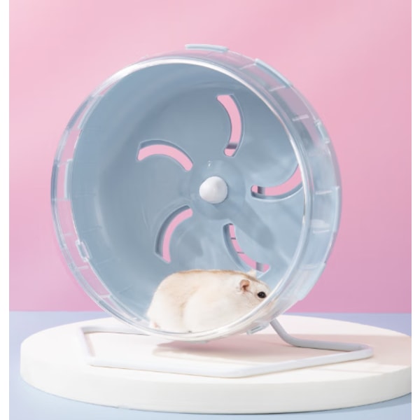 Blå 12 cm genomskinligt löphjul i plast för hamster