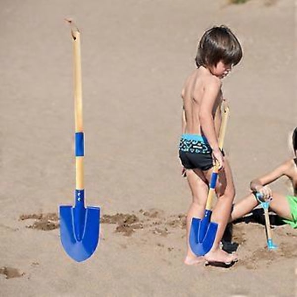 Metall Strandspade for Barn Graving 69 cm Lang Småbarn Spade Sandverktøy Bursdagsgaver Baby Sandleke Med Trehåndtak