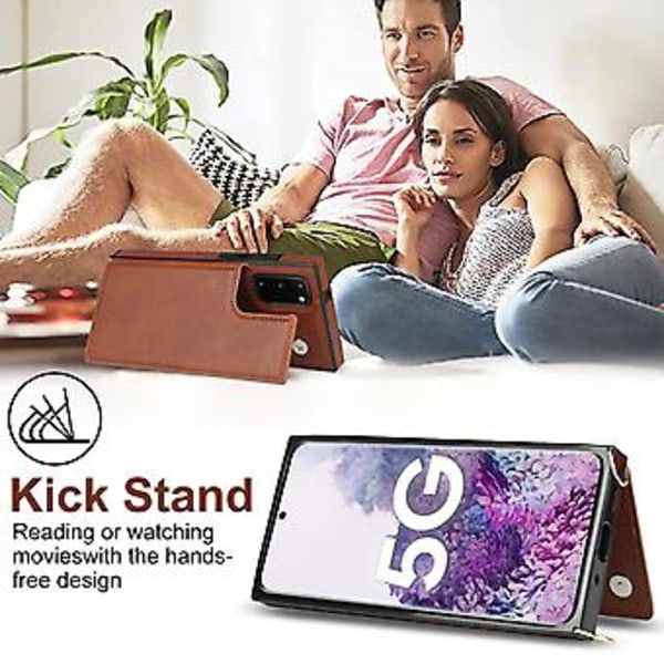 Crossbody-fodral i TPU+PU för Samsung Galaxy S20 FE Brown