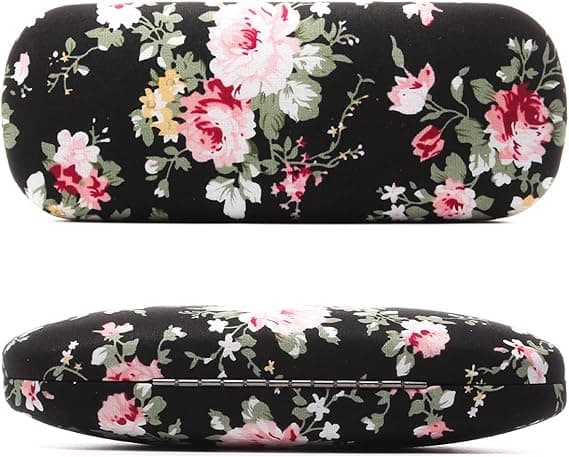 2 stk. Pink+sort brilleetui hard shell til mænd, kvinder, børn - F