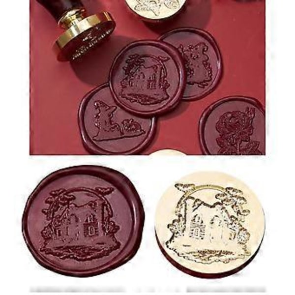 Plante Voks Seglstempel Heks Gresskar Seglvoksstempel for Invitasjonskonvolutter Kort Brev Scrapbooking Dekorasjoner witch cat